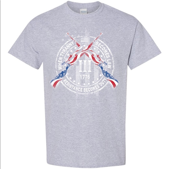 When Tyranny Becomes Law Resistance Becomes Duty T-shirt 2nd Amendment NRA Rifle - Picture 3 of 3